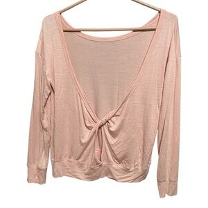 Savvi Light Soft Pink Tie Backless Blouse S